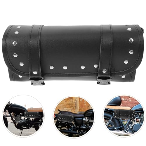 Zerodeko Motorcycle Handlebar Bag Front Fork Storage Pouch with Strap for Motorbike Electric Bike Black Waterproof Luggage Accessories