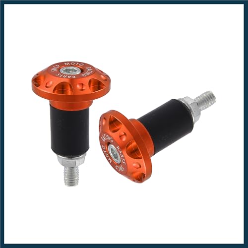 1 Pair 7/8" 22mm Motorcycle Hand Grips Handlebar End Slider Caps Plugs Aluminum Alloy Orange Automotive Parts
