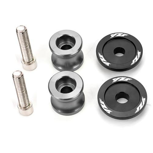 MOWOK Fit For Yamaha YZF R1 R3 R6 R7 R9 R15 R25 R125 YZF600R YZFR3 YZFR9 YZFR1 YZFR6 Accessories M6 Motorcycle Swingarm Spools Sliders Swing Arm Stand Screws (Grey) - color: Grey