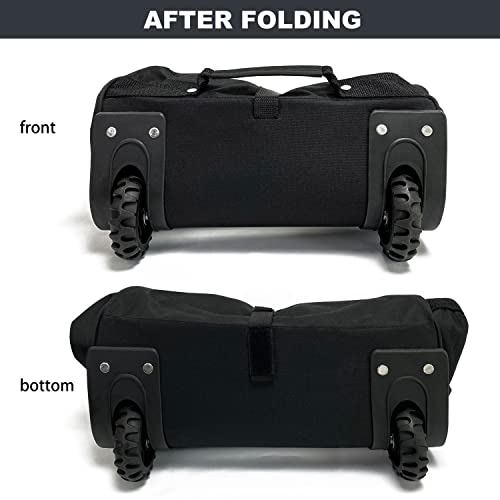 34 inch Large Foldable Duffle Bag with Wheels 600D Oxford Collapsible Large Heavy Duty Cargo Duffel Storage Duffel with Rollers for Camping Travel Gear, Black. - style: 34in
