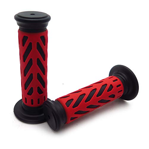 ATV WATERCRAFT Web Gel Style H Grips RED Compatible with ATV QUAD BOMBARDIER JET SKI ATV RECON RINCON Brute Force Prairie ATV BRUIN GRIZZLY KODIAK(7/8" BOTH SIDE) - color: A