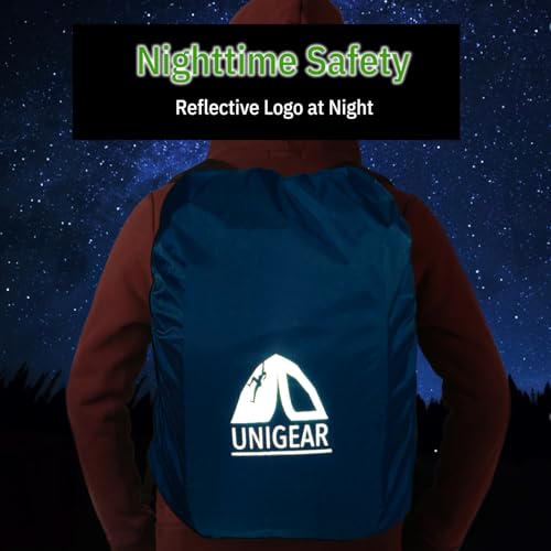 Unigear Backpack Rain Cover Waterproof Rating 5000mm, Ultraportable and Durable with 2 Anti-Slip Buckle Strap, Integrated Carry Pouch Design - color: Blue, size: Small