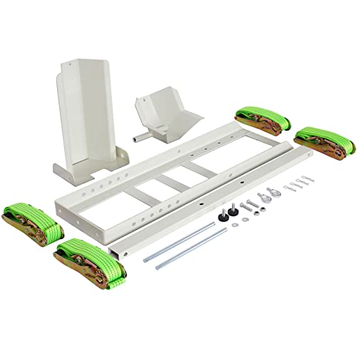 Adjustable Motorcycle Wheel Chock with Ratchet Tie Down Straps, Heavy Duty Motorcycle Stand 1800 Lbs Weight Capacity (White) - color: White