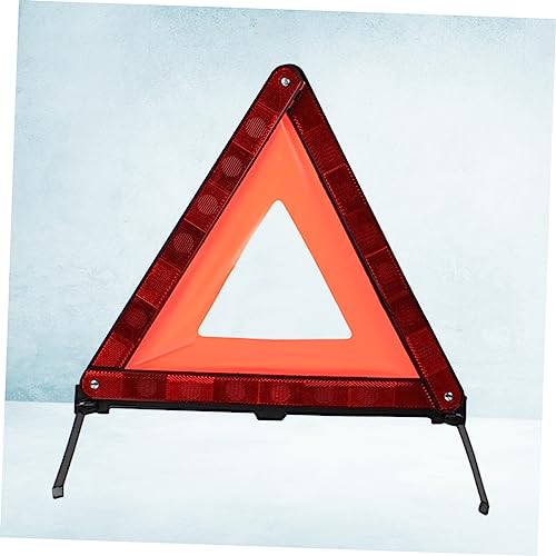 SOLUSTRE 1Pc Reflective Triangle Warning Sign Emergency Roadside Safety Kit for Vehicles Compact Design for Easy Storage Construction for Red Road Sign