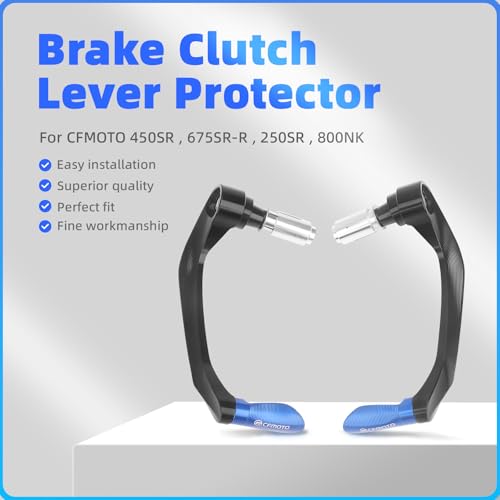 Motorycle Brake Clutch Lever Handguards Protector for CFMOTO 450SS 450NK 250SR 7/8'' Handlebar CNC Aluminum Hand Guards (Chrome) - color: Chrome