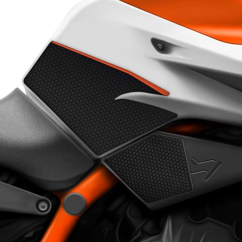 Motorcycle Tank Pads Side Gas Knee Grip Protective StickerApplies toKTM DUKE790/890 DUKE890R 2024+ (Black and orange) - color: Black and orange