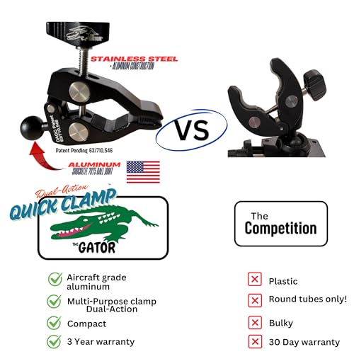 THE GATOR Cell Phone Holder with Both MagSafe and Cradle Options Included! Phone Mount for Golf Cart, ATV Accessory, Quad, Bicycle, Motorcycle, Car, Boat, Scooter, Photography Fits Most smart Phones