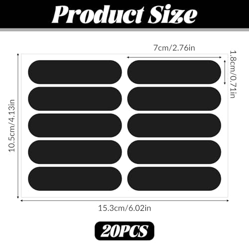 20Pcs Black Reflective Stickers, Motorcycle Helmet Safety Stickers, Night Visibility Safety Reflective Tape for Bicycle, Outdoor (7x1.8cm)
