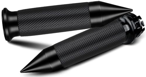 7/8" Motorcycle Hand Grips with Throttle Assist Non-Slip Hand Grip for Harley Yamaha Kawasiki Suzuki Cruisers Motorbikes Choppers Spiked Grips - color: black