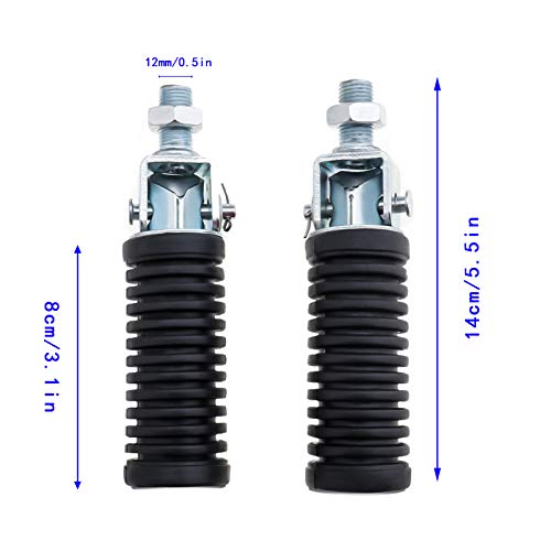 Pair Of Motorcycle Folding Pillion Footrests Foot Pegs Rear Foot Peg Pedal 10mm Thread Aluminum Left & Right
