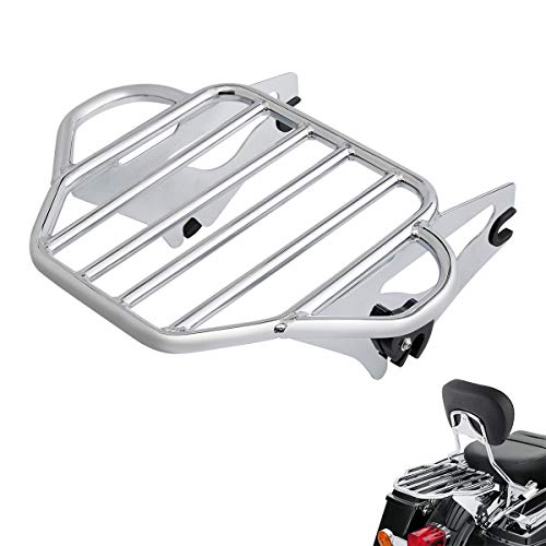 Chrome Detachable Passenger Backrest Sissy Bar Upright w/ 2 Up Luggage Rack Fits for Harley Touring Road King Street Road Electra Glide 2009-2025 2021 2021 2018 - color: Chrome #3