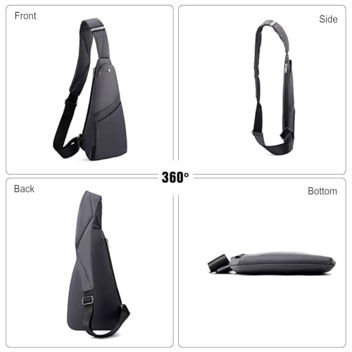 FANDARE Lightweight Sling Bag Men Chest Pack with Reflective Strips Women Versatile Motorcycle Crossbody Bags Cover Shoulder Carry Body Wallet for Hiking Running Outdoor Travel Daypacks Grey - color: Grey
