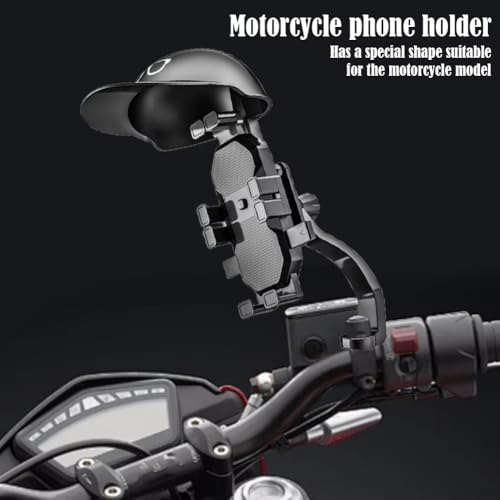 Universal Motorcycle & Bike Phone Holder, 1PC Helmet-Mounted & Handlebar Cradle with Waterproof Sun Visor, Shockproof Octopus Grip for Smartphones on Cycling and Electric Vehicles
