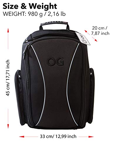 OG Original Motorcycle Backpack GO Black Waterproof, 20L, Motorbike Helmet Strap, Helmet Bag, Cycling Bag, Man, Laptop, Reflective - style: Go