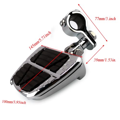 Motorcycle 1",1.25",1 1/3" Highway Footpegs, Adjustable Highway Peg w/ 3-Piece Clamp for Harley Touring Softail Dyna Sportster w/25mm 32mm 34mm Engine Guard Crash Bar - color: Style #6 Chrome