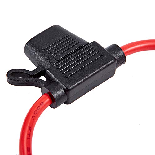 FEBRYTOLD 10 Gauge Inline Fuse Holder - Waterproof Pigtail Fuse Relay with 2 Pack 30AMP & 40AMP Blade Fuses for Car, Truck, Boat & Motorcycle