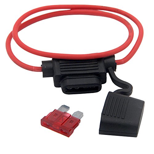 ZOOKOTO Inline Fuse Holder 10A, ATC/ATO 16 AWG Gauge Copper Wire Car Auto Blade Fuse 10amp Waterproof (2 Pack) - size: 10A