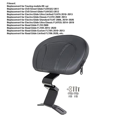 LABLT Black Detachable Front Driver Rider Backrest Pad, Motorcycle Front Driver Back Pad Replacement for Touring CVO Road King Street Glide Electra Glide 2009-2022