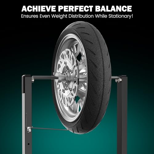 Motorcycle Wheel Balance Stand, Heavy-Duty Single-Axle Wheel Balancing Tool for Static & Dynamic Tire Alignment - style: Lightweight Version-Update