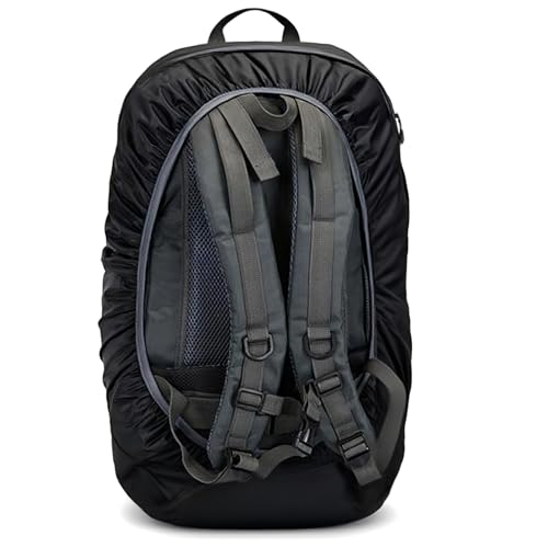 Waterproof Backpack Rain Cover with Reflective Straps - color: Black