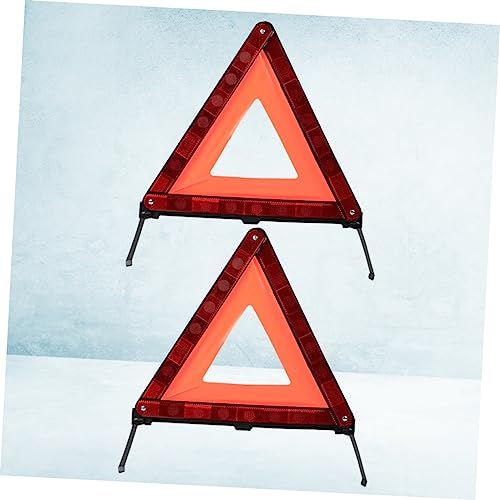 Ipetboom 2Pcs Warning Triangle Kit Reflective Emergency Sign for Roadside Safety Collapsible Design for Easy Storage for Vehicles and Motorcycles