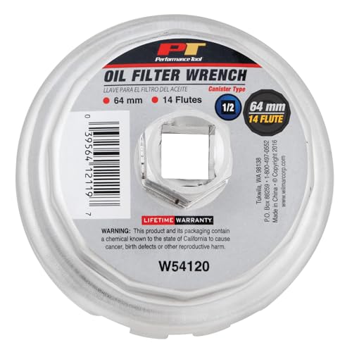 Performance Tool 14 Flute Toyota Oil Filter Wrench, Aluminum, 64mm - style: Toyota Canister