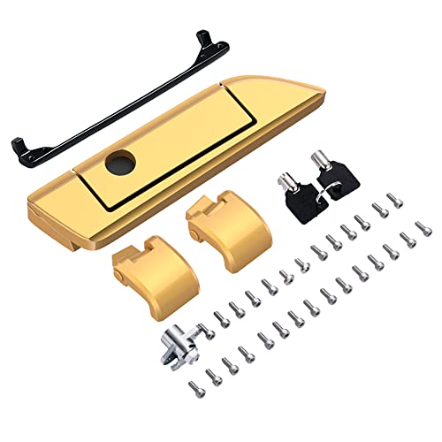 Moto Onfire Black Hills Gold Tour Trunk Luggage Latches Hinges Fit for AB Harley Touring Razor Chopped King Tour Trunk Luggage - color: Black Hills Gold