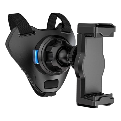 Magnetic Motorcycle Helmet Chin Strap Mount with Phone Holder, Elastic Strap Helmet Chin Mount for iPhone 17 16 15 14 13 Pro Max and More Smartphones