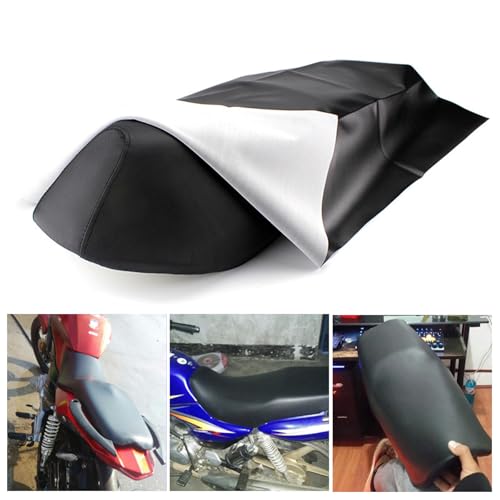 1 PC Motorcycle Seat Cover, 39.37" x 27.56" Elastic Leather Seat Protector, Waterproof and Wear-Resistant Seat Modification Accessories, Universal Motorcycle Scooter Electric Vehicle (Black)