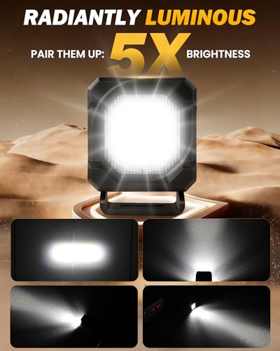 LED Pod Lights, 2 inch 50W LED Pods Ditch Lights Reverse Lights LED Cubes for Trucks, Jeeps, Motorcycles, SUVs, ATVs, UTVs - Wide Driving Beams, 2PCS - size: 2 Inch White Driving Lights