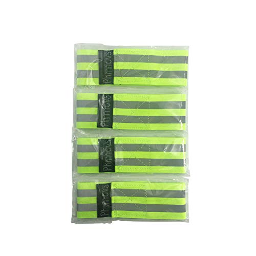 Reflective Band for Wrist, Arm, Ankle, Leg. High Visibility Reflective Running Gear for Men and Women for Night Running Cycling Walking Bicycle. Safety Reflector Tape Straps (4 PCS)