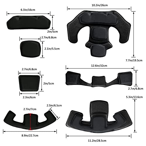 Tactical Helmet Pads - Universal Replacement Internal Memory Foam Pad Inserts for ACH, MICH, EXF Helmets - color: all black