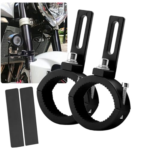 Motorcycle Fog Light Mount Brackets, Motorbike Auxliary Lights Tube Clamp Turn Signal Mounting Clamp Fog Light Holder Adjustable 3.8-5.4 cm Fits Tube 1.8" 2" 2PCS (L) - size: Large