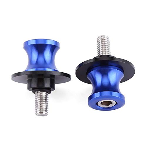 2Pcs Motorcycle Swing Arm Spool, CNC Rear Stand Swing Arm Spool Sliders Stand Swingarm Bobbins (8mm -Blue)