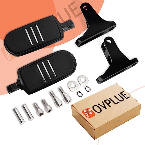 FOVPLUE Passenger Mini Footboard, Passenger Footpegs w/Mount Kit for Harley Touring 1993-2025 CVO Electra Glide Road Glide Road King Street Glide Ultra Classic Ultra Limited Revival FLH,Gloss Black#1 - color: Gloss Black Passenger Footpegs