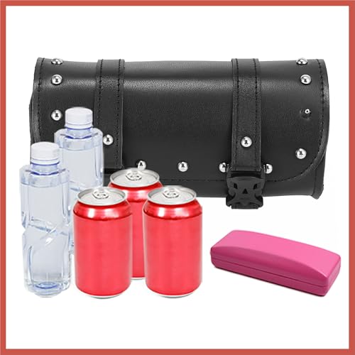 ACROPIX Universal Motorcycle Fork Handlebar Tool Bag Cycling Storage Pouch Bag Waterproof Faux Leather Black Car Parts