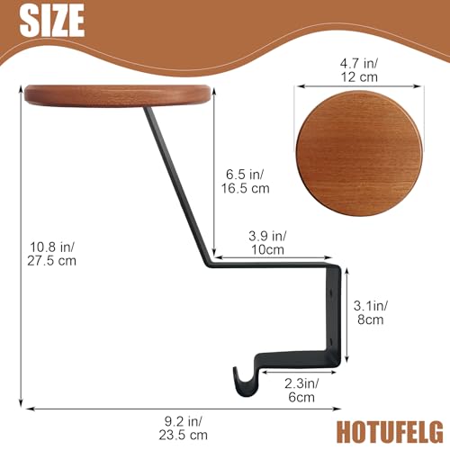 Solid Wooden Helmet Holder Wall Mount-Heavy Duty Motorcycle Helmet Rack with Wood Shelf and Intensify Hook, Display & Space Organizer for Bike, Football Helmets Hat Cap (Install Hardware Included)