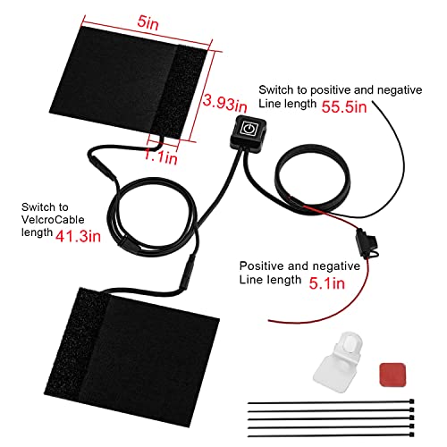 12V Motorcycle Heated Grips Cover, Universal Handlebar Grip, 3 Temperature Settings, IP67 Waterproof, ATV Scooter Motorcycle Hand Grip Heater Warmer Hot with Switch & Fuse - color: Heated grip cover - Black