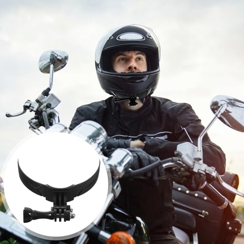 KALLORY Motorcycle Helmet Portable for Camera Chin Mount Kit Abs Material with Firm Camera Fixation and Motorcycle Helmet for Riding