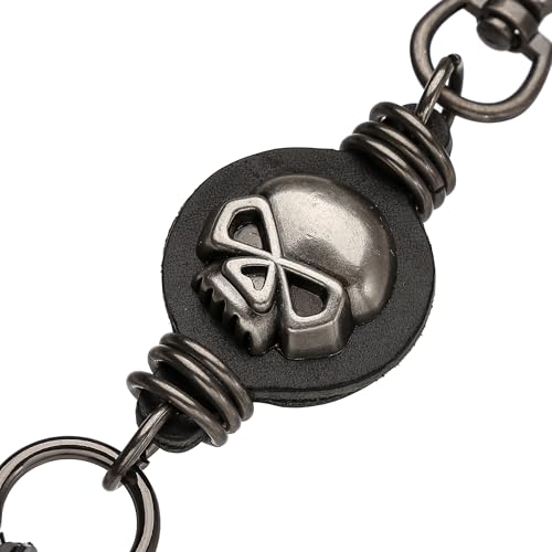 Heavy Duty Glove & Hat Clip with Carabiner, All-Metal Spring Clamp Work Glove Holder for Tool Belt, Harness, Backpack - style: Nightskull