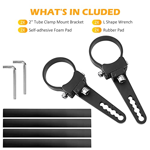 Tube Clamps Mounting Brackets ADTOPI 2’’ Bull Bar Roll Cage Light Bar Mounts for LED Bar Work Lamps Fog Lamps Off Road Lights Fit for UTV ATV Offroad Truck, 2pcs … - size: 2 Inch