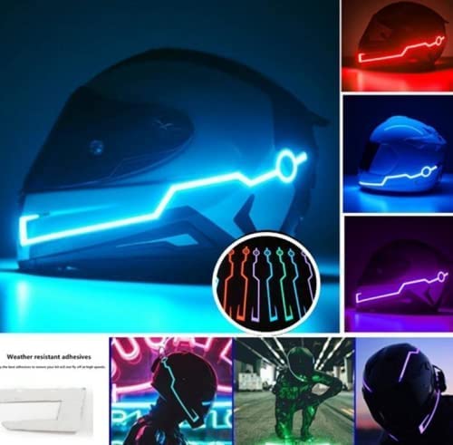 Motorcycle helmet light strip,Helmet EL Light Bar,Helmet Cycling LED Sticker Light Night Riding Signal Helmet Light for Motorcycle Bike Helmet (purple) - color: Purple