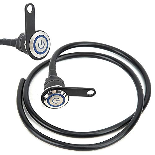 Motorcycle Handlebar Control Switch On Off | Rain - proof Stainless Steel Fog Lamp Switch with Blue LED | 12V Headlight Lamp for Motorcycles/ATVs