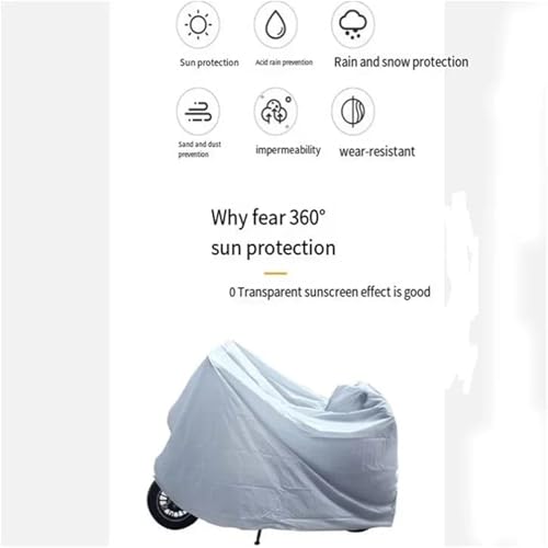 Waterproof Motorcycle Cover Outdoor Indoor Bike Scooter Protection Case Rain Dust UV Proof Sun for Motorbike(Large) - size: Large