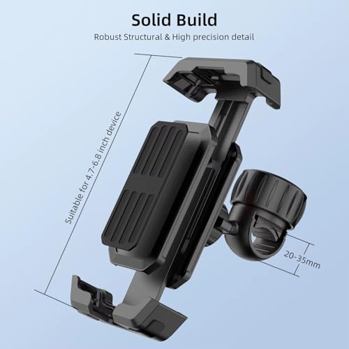 TIMESS Bike Phone Holder, Motorcycle Mount - Motorcycle Phone Holder, Handlebar Cell Phone Clamp, Scooter Phone Clip for iPhone/Samsung/Google/Huawei/Xiaomi, More 4.7" to 6.8" Smartphones
