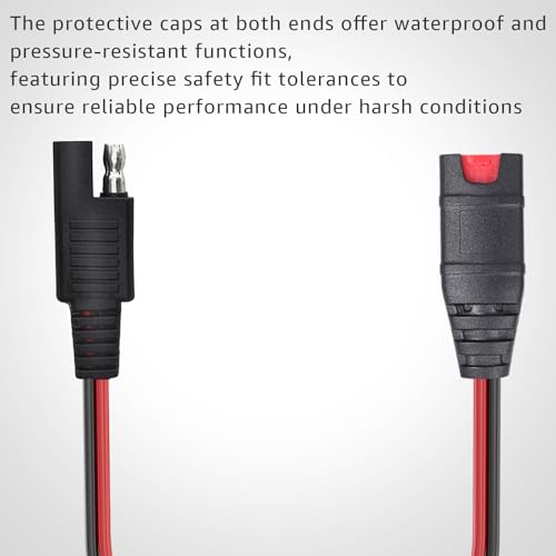 SAE Wiring Harness, Compatible with NOCO Genius 5 GC009 intelligent battery charger 4269, with 14AWG pure copper SAE connector tail fiber, used for motorcycle/ATV/UTV/car adapter connection components