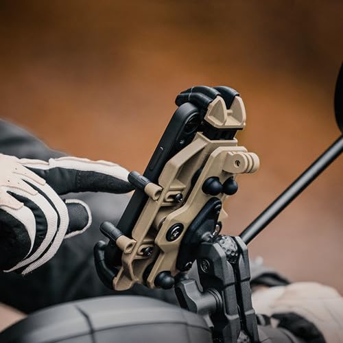 Motorcycle Phone Mount Holder with Vibration Dampener, Strong Clamp for iPhone 15 Pro Max/14/13, Galaxy S23+/23 and More, Aluminum Arm and Base, Suitable for Bike/ATV Handlebar