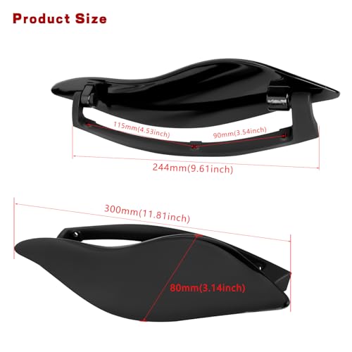 Air Deflector Kit,Side Wings Air Deflectors, Fairing Side Wing Windshield, Black Adjustable Wind Deflectors Compatible for Harley Electra Glide Street Glide Tri Glide Ultra Limited 2014-2024