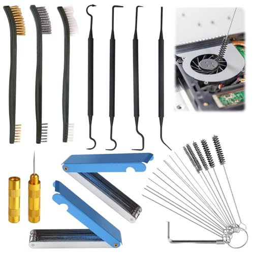 11 Pack Carb Cleaning Kit, Torch Tip Dirt Removal Set for Jets Nozzles Orifices, Throttle Body Tools for Chainsaw Motorcycle ATV Carb Welding Stove Shower Head Maintenance - style: 36 Needles & 8 Brushes & Wrench & 5 Picks