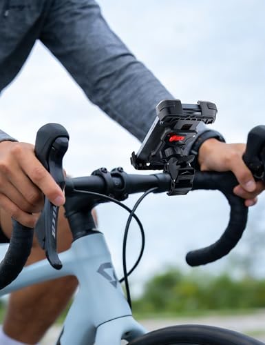 Grefay Bike Phone Holder Mount Motorcycle Phone Holder Handlebar Clamp for Road Bike MTB Scooter with 360 Rotate for iPhone 17/16/15/14/13/12/11 Series Galaxy S9 S10 4.7-7.2 Inch Smartphone